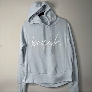 1897 Womens Active Light Blue‎ Beach Graphic Pullover Hoodie Sweatshirt Size M